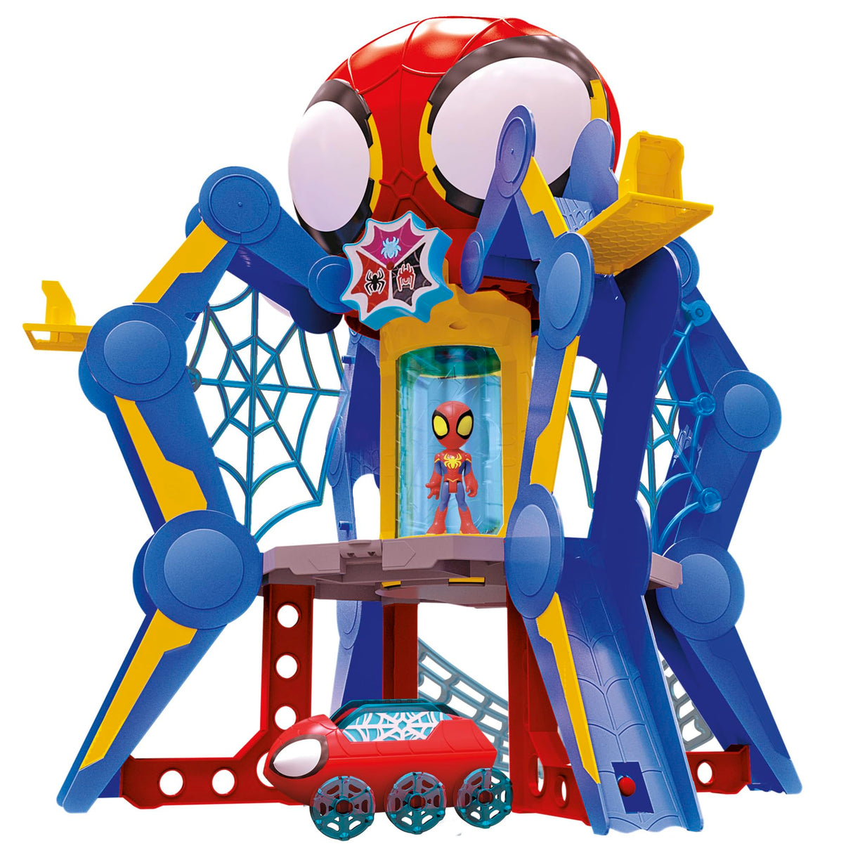 SPIDEY AND HIS AMAZING FRIENDS Marvel Aracnocuartel de los Web-Spinners - Set de Juego Infantil con Figura de Spidey, vehículo y Accesorios