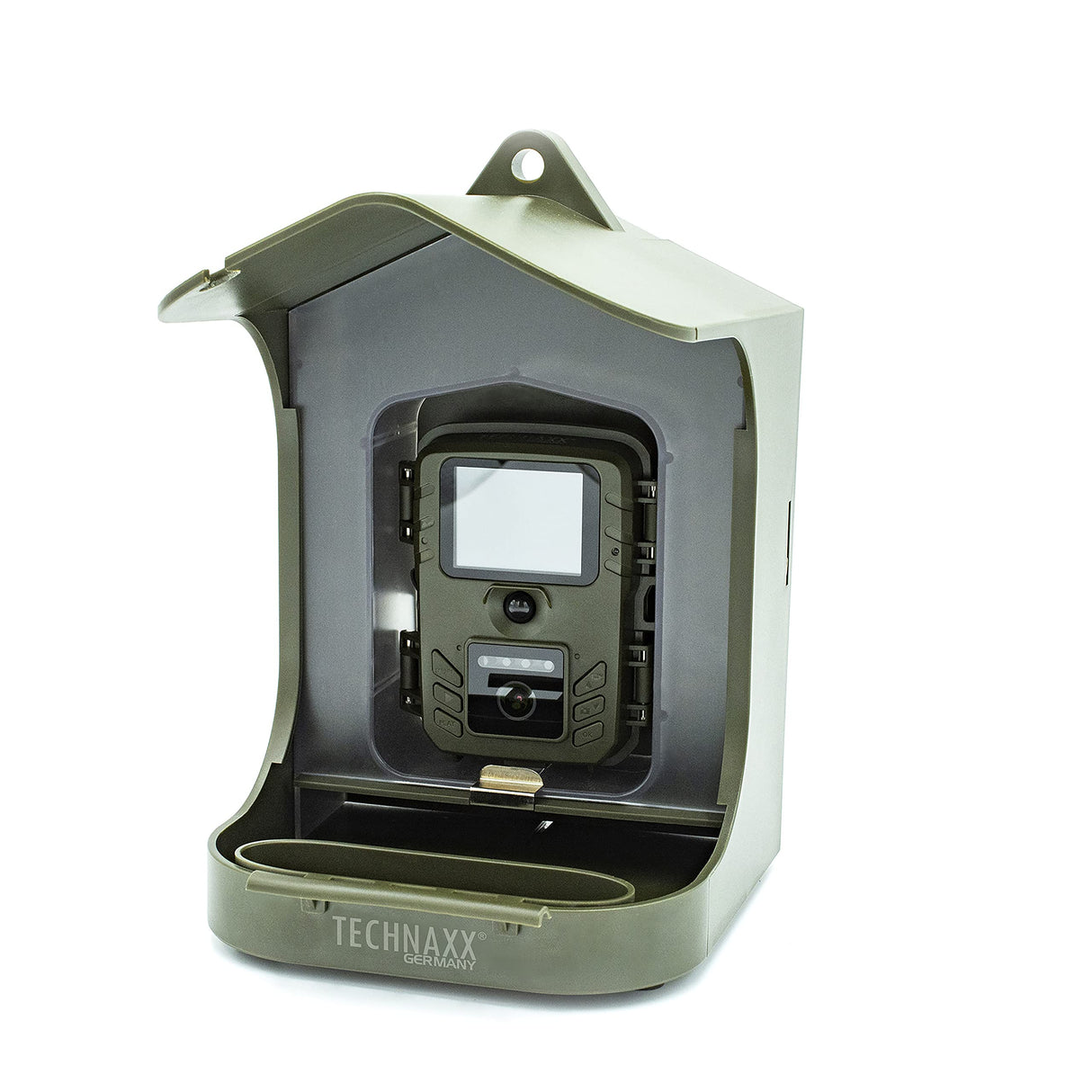 Technaxx Estación de la cámara del alimentador del pájaro de Technaxx con el convite Que cuelga, Caja de 150 g para el alimento y - resolución Video de FullHD - Kit versátil de la instalación TX-165