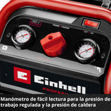 Einhell Professional Compresor con batería SILENZZO 36/210 Power X-Change (36 V, máx. 8 bar, depósito de 8 l, potencia de aspiración 210 l/min, manómetro, sin aceite, silencioso, sin batería)