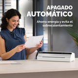 Fellowes Plastificadora Saturn A3 Pequeña Oficina – InstaHeat, lista en 60 segundos, sin atascos, apagado automático – Para fundas de 80/100/125 micras – Incluye 10 fundas – Uso en casa y oficina