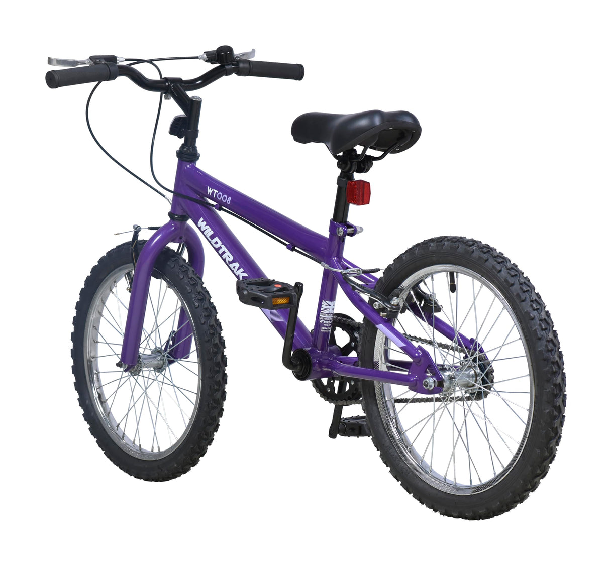 Wildtrak - Bicicleta 18 pulgadas para niños 6-8 años con frenos ajustables - Morada
