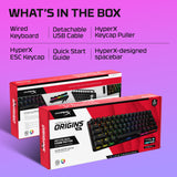 HyperX Alloy Origins 60 – Teclado mecánico para juegos - Formato ultracompacto al 60 % – Tecla HyperX Aqua (táctil) - Cubiertas de PBT de doble capa de las teclas - Retroiluminación LED RGB