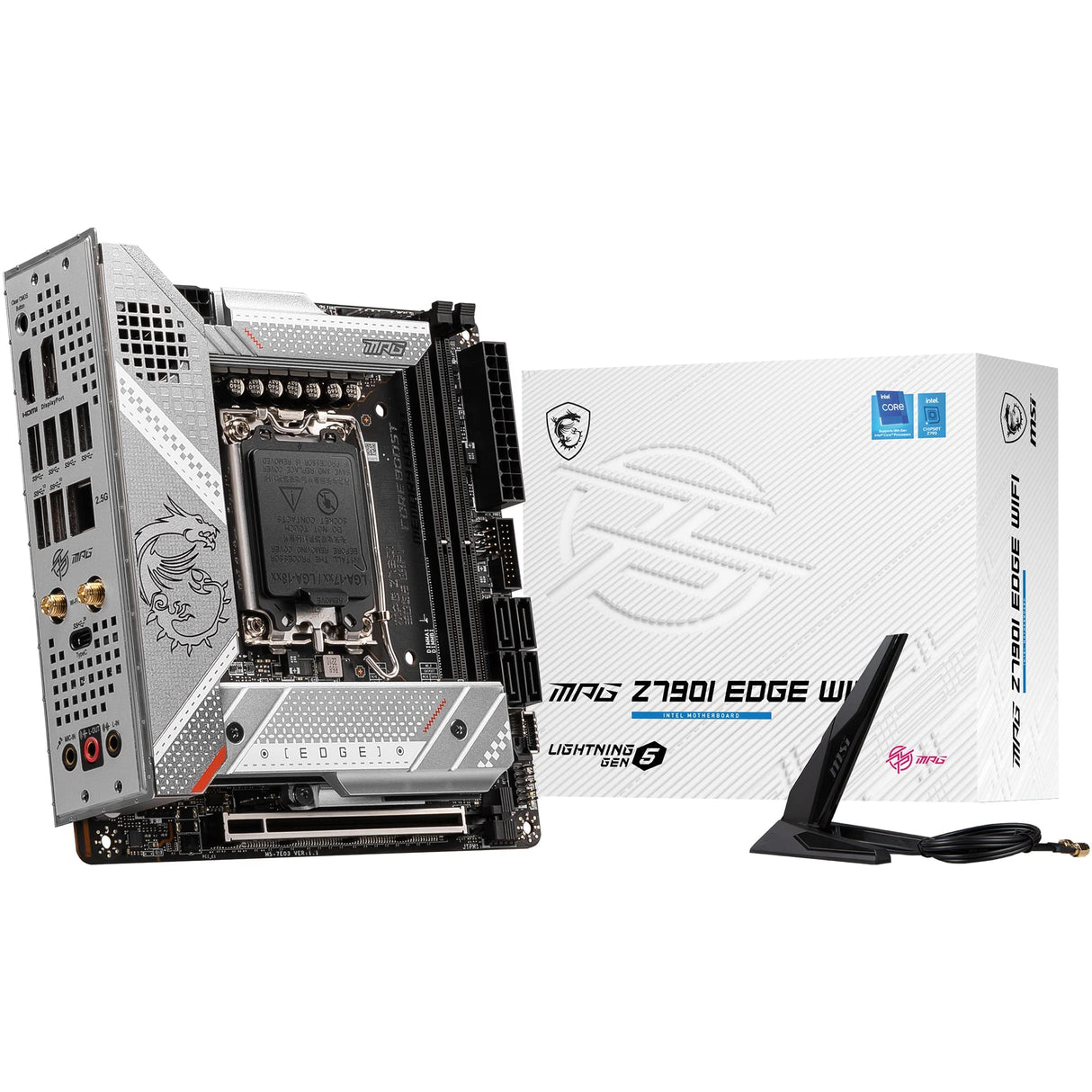 MSI MPG Z790I EDGE WIFI Placa base Mini-ITX - Soporta procesadores Intel 12th & 13th Gen Core, LGA 1700 - 105A SPS VRM, DDR5 Memory Boost 8000+MHz/OC, PCIe 5.0 x16, 2 x M.2 Gen4, Wi-Fi 6E