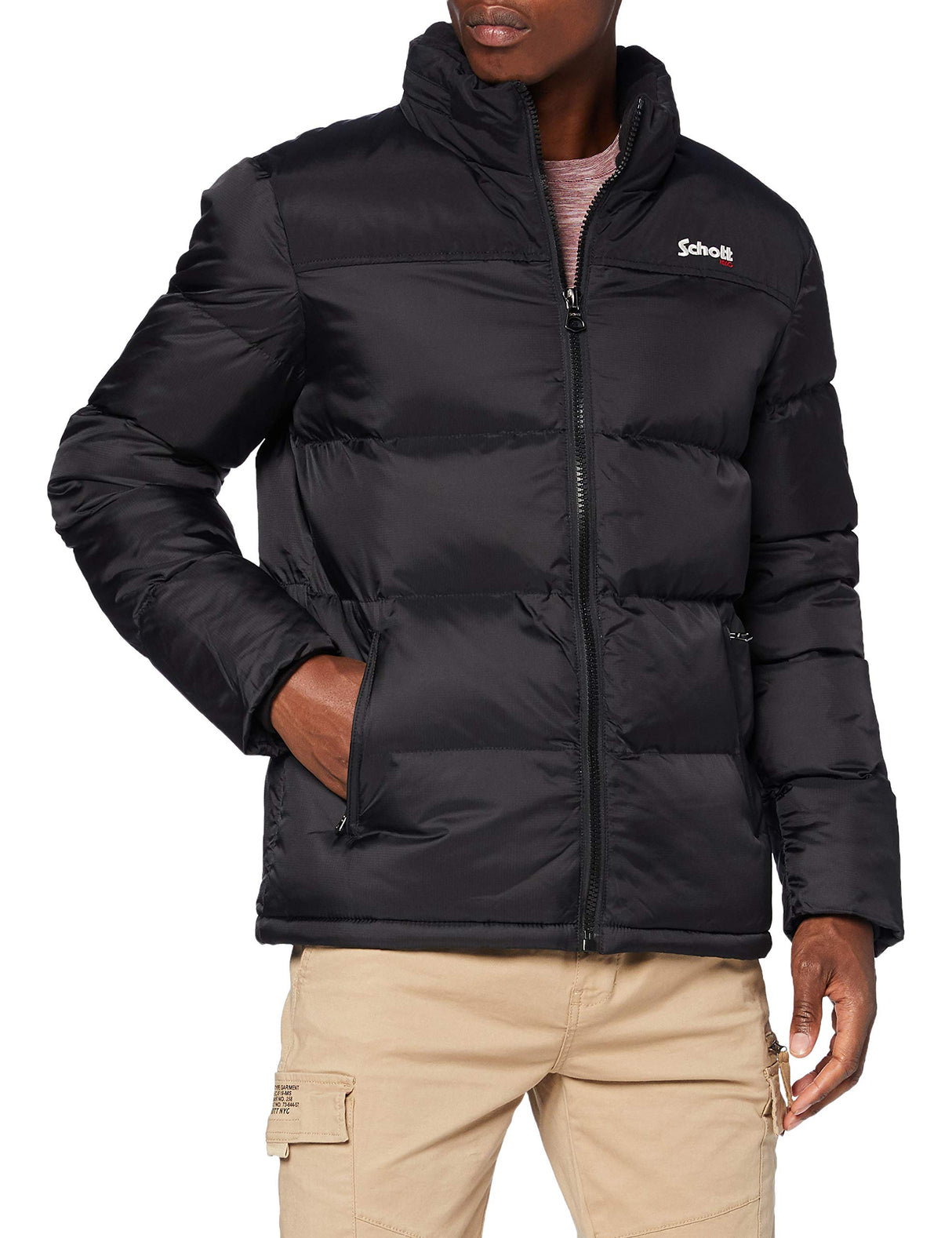 Schott NYC UTAH, Chaqueta Hombre, Negro, L