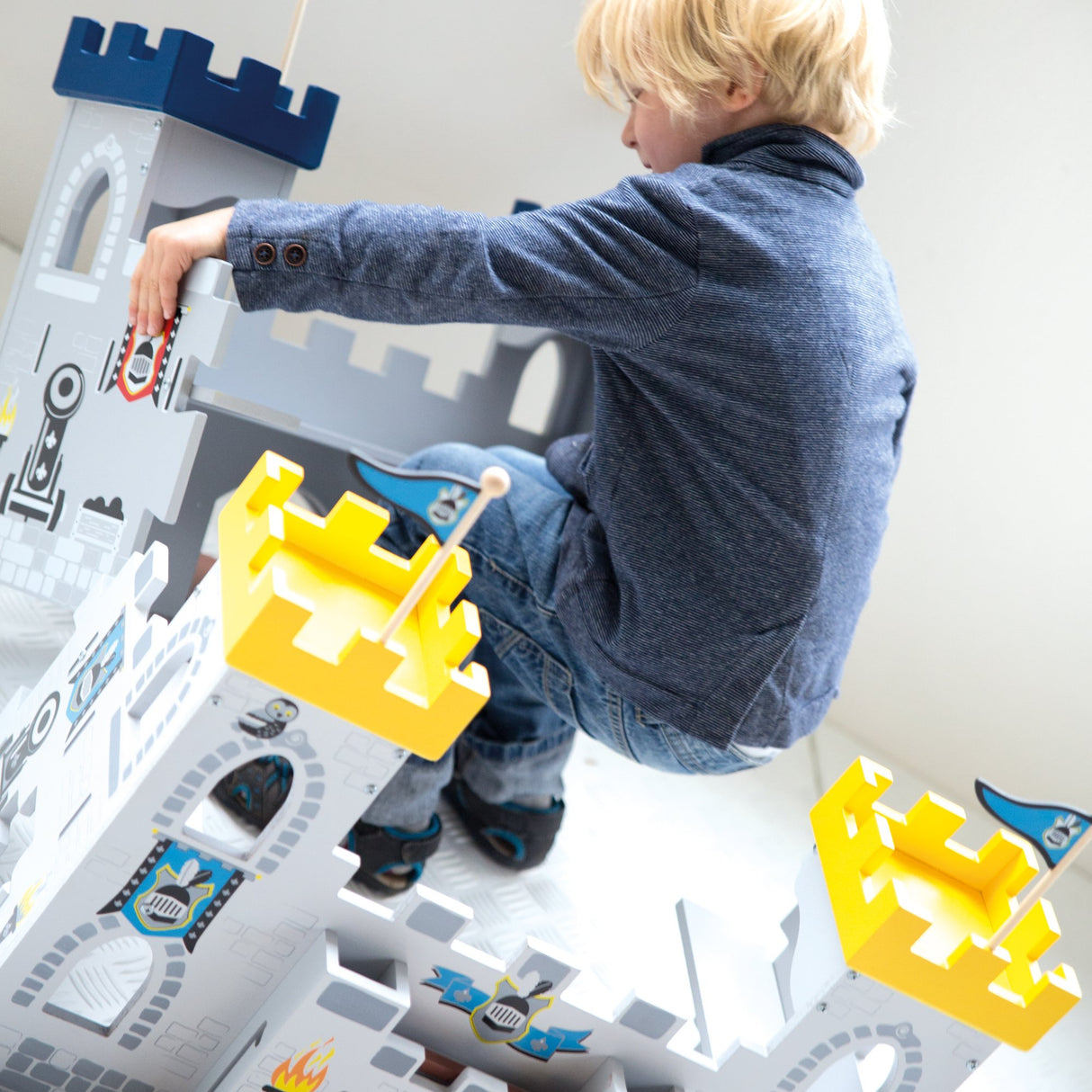 roba Gran Castillo 3 en 1 Divisible en dos Castillos - Juego de Construcción de Madera - Desde los 3 años