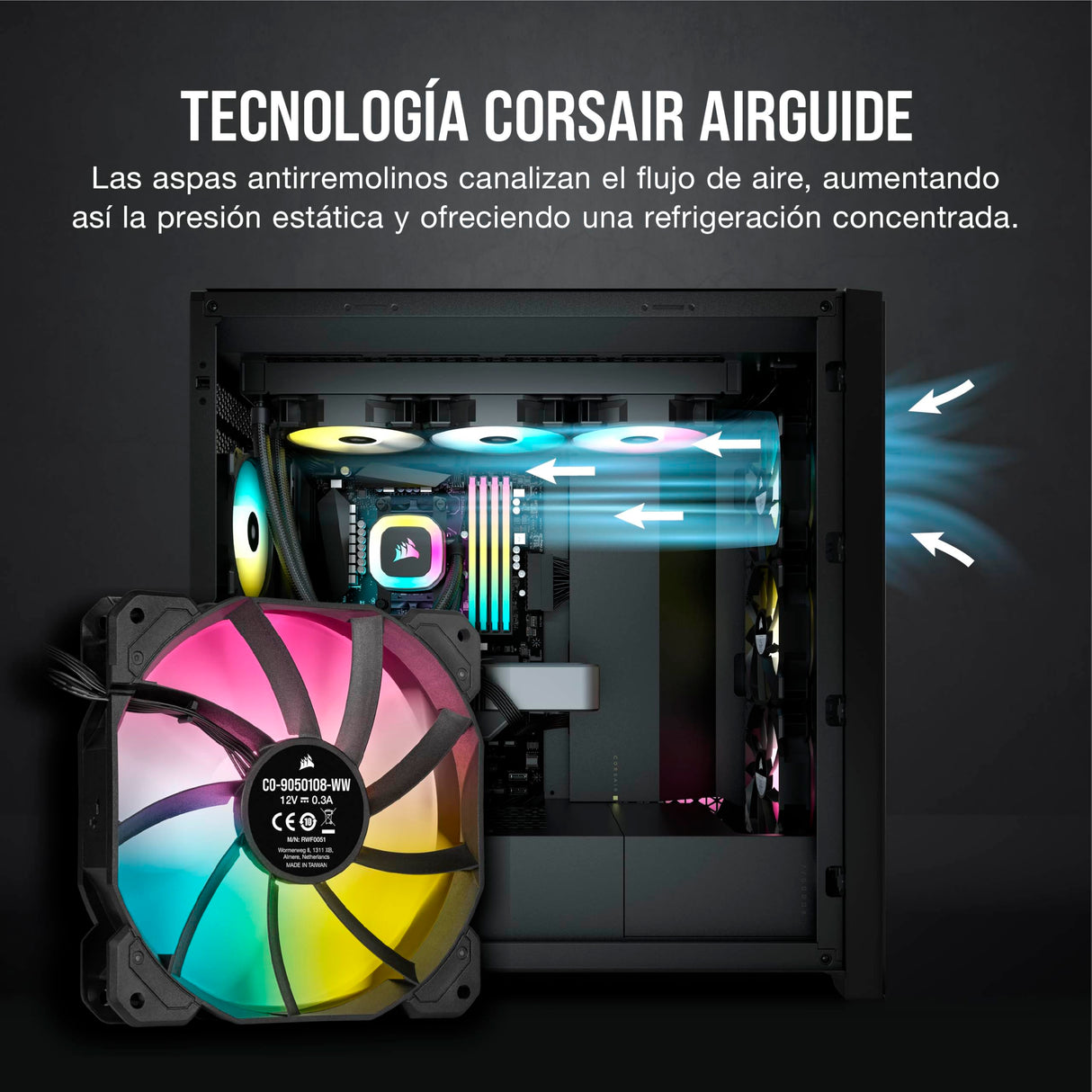 CORSAIR Enfriador líquido RGB H100 para CPU, AIO de 240 mm, ventilador SP120 RGB Elite, compatible con Intel LGA 1200/115X/2066 y AMD AM4, adaptador de placa base ARGB incluido, negro