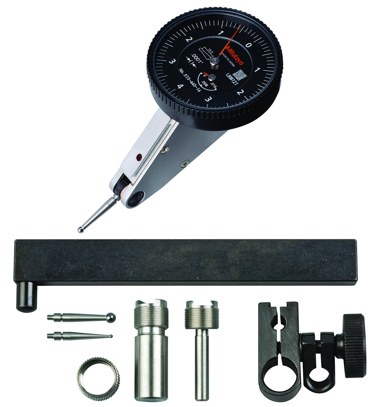 Mitutoyo 513-443-16T - Lote de 9 diales TI, completo, tiLT 0,016", 0,0010,2 cm, precisión 0,0001", negro