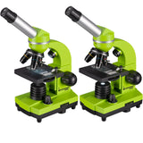 Bresser Microscopio para Estudiantes Biolux Sel con Soporte para Smartphone, Ricos Accesorios y Sistema de Zoom Barlow para niños, Principiantes y Adultos, Color Verde