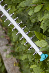 Tijeras cortasetos eléctricas ComfortCut 600/55 de GARDENA: cortasetos con motor de 600 W, cuchilla de 55 cm de longitud, separación entre dientes de 27 mm, protector contra impactos (9834-20)