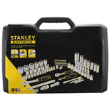 STANLEY FATMAX FMMT82826-1 - Juego de vasos 1/4" + 1/2" Fatmax - 81 piezas