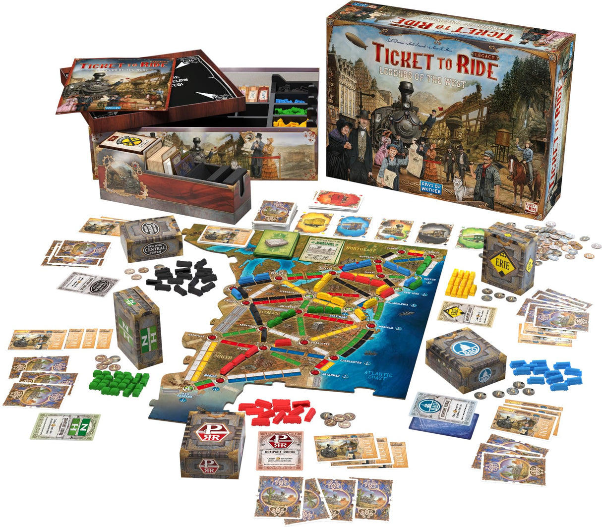 Ticket to Ride Legacy: Legends of The West - Juego de mesa The Ultimate Train Adventure! Juego de estrategia, juego familiar para niños y adultos – Versión inglesa