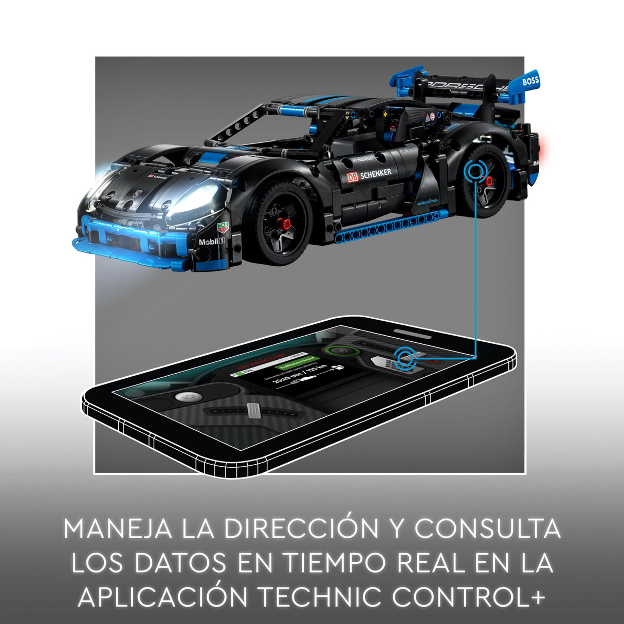 LEGO Technic Coche de Carreras Porsche GT4 e-Performance Teledirigido de Juguete, Kit de Maqueta Interactiva, Regalo para Niños y Niñas de 10 Años o Más, Decoración del Dormitorio y Estantería 42176