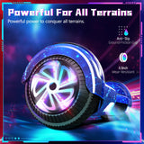SISIGAD Hoverboard 6.5 inch with Hoverkart for children, self-balancing Eclectic Scooter easy to control, non-slip, LED lights, Bluetooth speaker