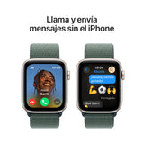 Apple Watch SE de 2.ª generación GPS + Cellular Smartwatch con Caja de Aluminio en Blanco Estrella de 44 mm y Correa Loop Deportiva Verde Lago. Monitores de entreno y sueño y Neutro en Carbono