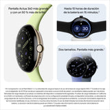 Google Pixel Watch 4 (41 mm) - Smartwatch Android con Seguimiento de la el Estado físico, y la Ayuda de Gemini - Caja de Aluminio en Oro Champagne - Correa Deportiva en Verde Lima - LTE