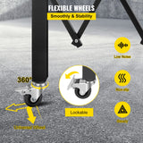 VEVOR Barrera de Seguridad Extensible Plegable Individual 2,4 x 2,16 m Valla de Escalera de Acero Enrollable 360° Puerta de Tijera o Puerta con candado para Garaje del sótano de casa, Negro