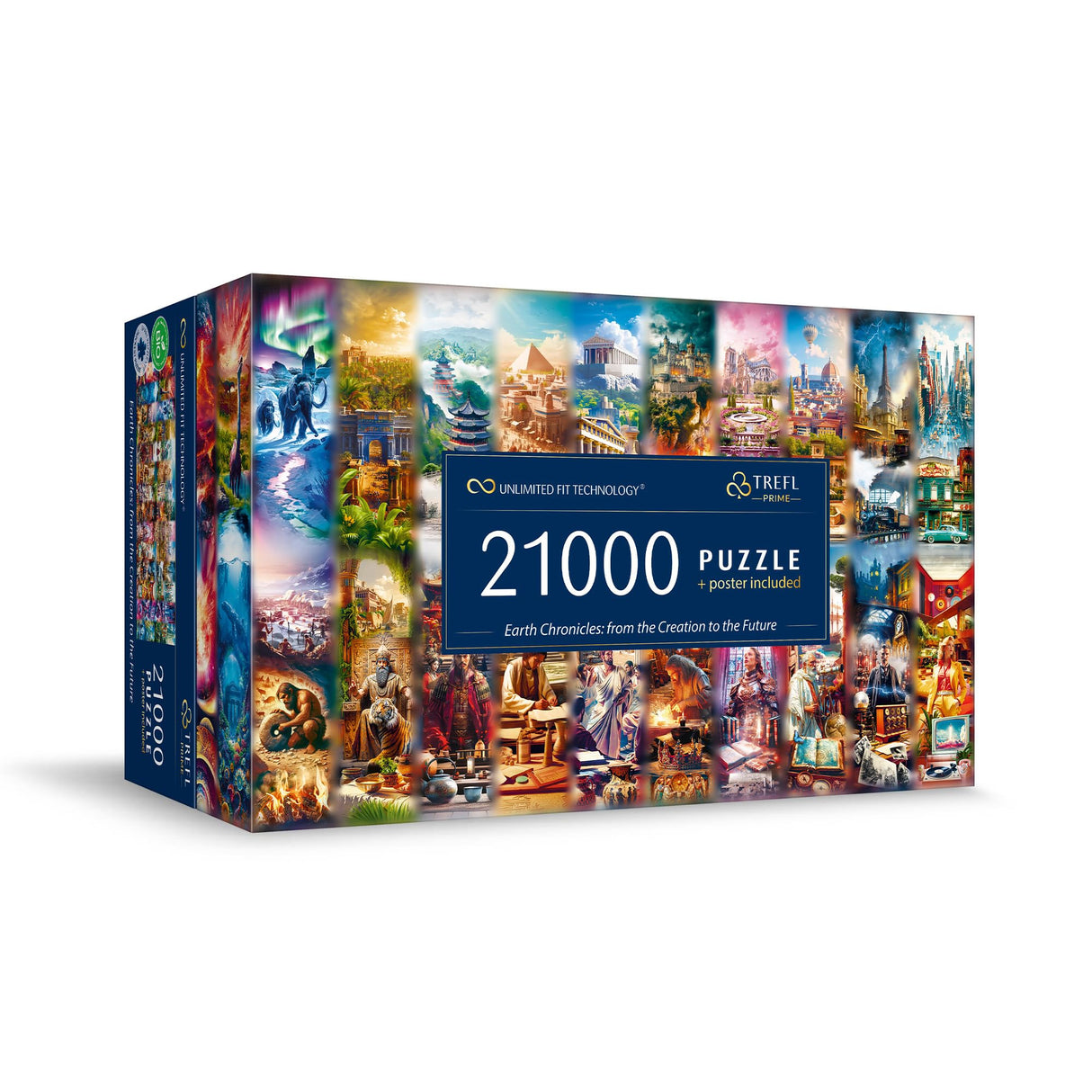 TREFL Prime-Puzzle UFT, Earth Chronicles: from Creation to The Future-21 000 Piezas, puzle Gigante, cartón más Grueso, para Adultos niños Desde los 12 años, Multicolor (81040)