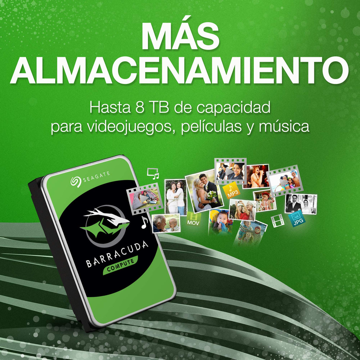 Seagate BarraCuda 8TB, Disco Duro Interno, HDD, 3.5 Pulgadas, SATA 6 GB/s, 5400 RPM, cache de 256 MB para computador de sobremesa y PC, embalagem aberta fácil, Rescue Services (ST8000DMZ04)