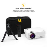 KODAK Proyector para el hogar FLIK X4 | Sistema de Cine en casa Compacto LCD 4.0 proyecta hasta 150 Pulgadas con compatibilidad 1080p y lámpara LED Lumen Brillante | entradas VGAAVHDMIUSBTF |