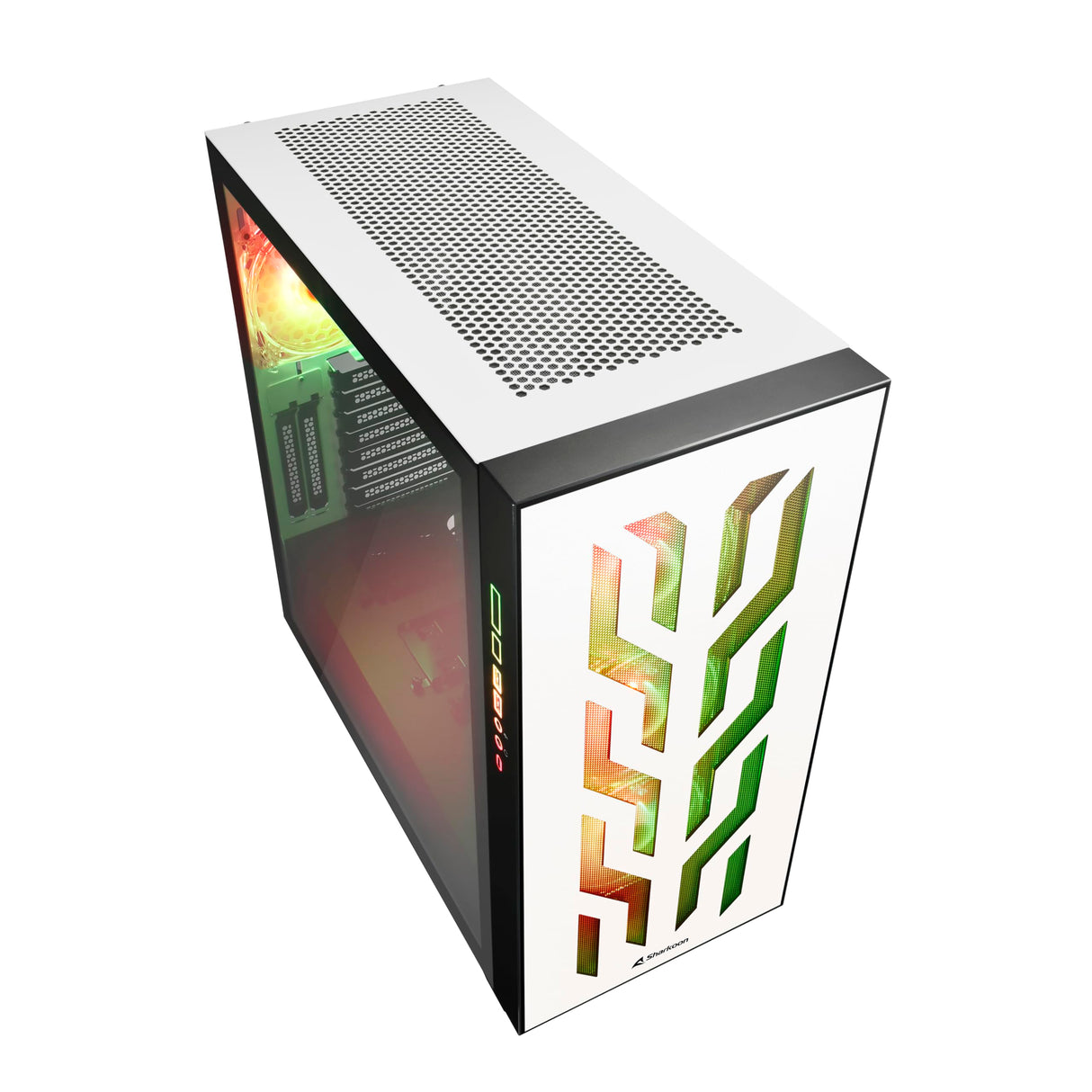 Sharkoon Elite Shark CA300T - Caja de Ordenador, PC Gaming, Torre E-ATX, Blanco