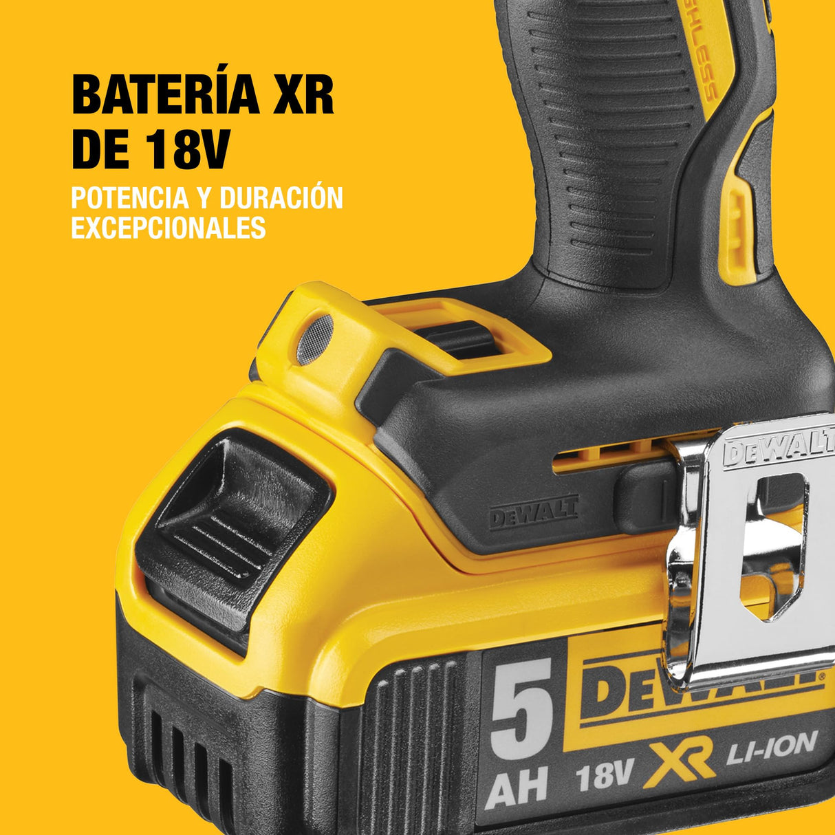 DEWALT Taladro Percutor Sin Escobillas 18V XR, 2 Baterías Li-Ion 5Ah, DCD796P2-QW