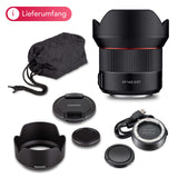 SAMYANG AF 23277 F2.8 DSLR - Foco automático para Canon EF 8008 + estación de Lente Gran Angular con Distancia Focal Fija de 14 mm, Enfoque automático, para cámaras Canon EF Mount, Color Negro