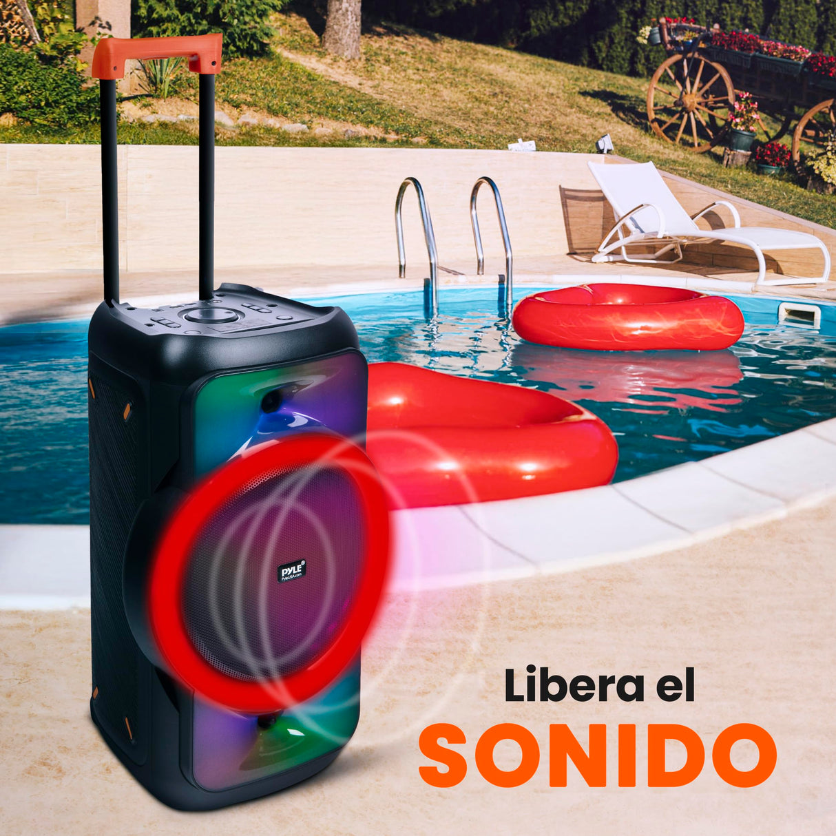 Pyle Altavoz Grande, Bluetooth, Portátil, Sistema True Wireless Stereo, Graves Potentes y Agudos Claros