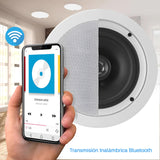 Pyle altavoces empotrables, Bluetooth, Pared, Techo, 5.25”, 150W, Dos vias, Estereo, Estereo, Rejilla redonda/cuadrada intercambiables