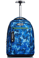 Appack Mochila con Ruedas Big Trolley, YUZER, Deep Blue - Mochila 2 en 1, Mochila Escolar con Carro, Crossover System - Bolso Escolar Niñas Adolescentes - Bolsillo Frontal Bolsillo con Cremallera