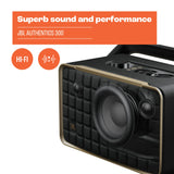 JBL Authentics 300, altavoz inteligente portátil, con tecnología Bluetooth, Wi-Fi integrado y asistente de voz, negro, Enchufe EU (tipo C)