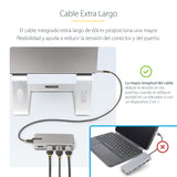StarTech.com Adaptador Multipuertos USB-C para 3 Monitores - 4K 60Hz Doble + HDMI y DisplayPort 4K 30Hz - Hub USB de 3 Puertos - PD 100W - Docking Station de Viajes - Win/Chrome (117B-USBC-MULTIPORT)