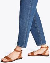 Tommy Hilfiger Sandalias Mujer Ankle Strap de piel, Marrón (Cinnamon Bark), 40