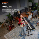 Piano de escenario Roland RD-08 | Sonido y ejecución RD auténticos | Diseño estilizado | Teclado PHA-4 contrapesado de 88 notas | Características ampliables | +3.000 sonidos integrados