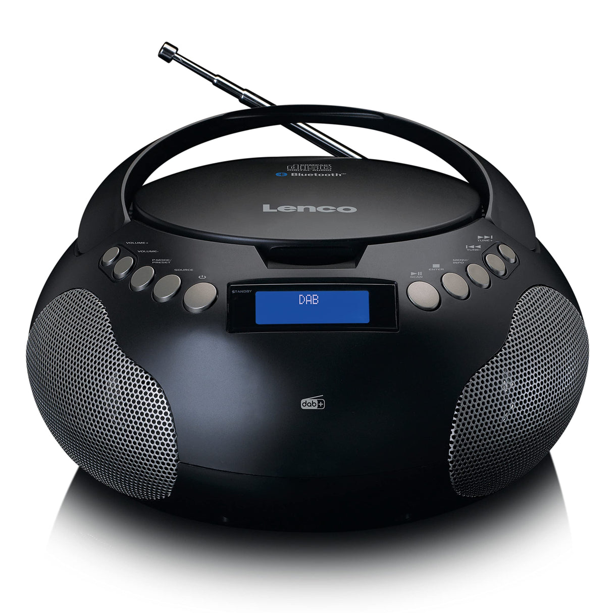Lenco SCD-341BK - Boombox con Radio Dab+/ FM y Bluetooth, Color Negro