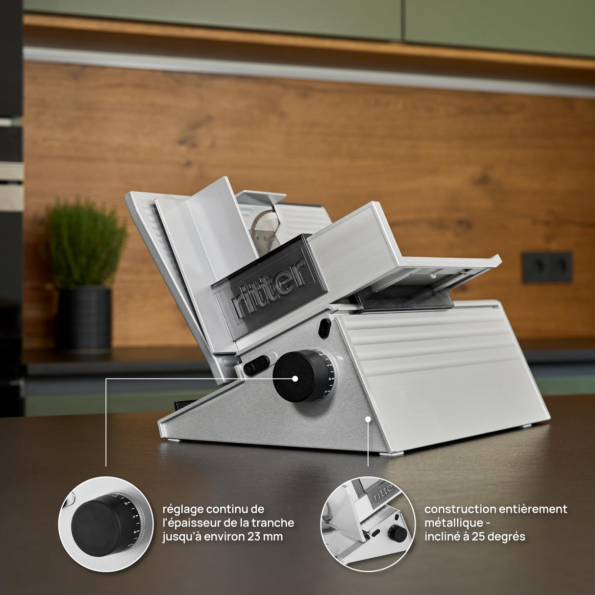 ritter contura 3, Cortadora de Alimentos Eléctrica y Rebanadora de Pan de Metal Macizo