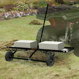 VEVOR Cortacéspedes de Remolque detrás de 1219 x 1140 x 865 mm con 24 Púas de Acero con Resorte, Rastrillo de Césped para ATV o Cortacésped, con Mango de Elevación para Césped de Granja de Jardín