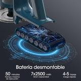 HAIMEEC Aspiradora Sin Cable 6 en 1, Motor de 120,000 RPM, MAX 50Min Filtro HEPA 5 Aspiradora con Pantalla Táctil, Cepillo Antienredos, Modo Antiacaros Aspirador de Mano, Adecuada para Pisos/Pelo