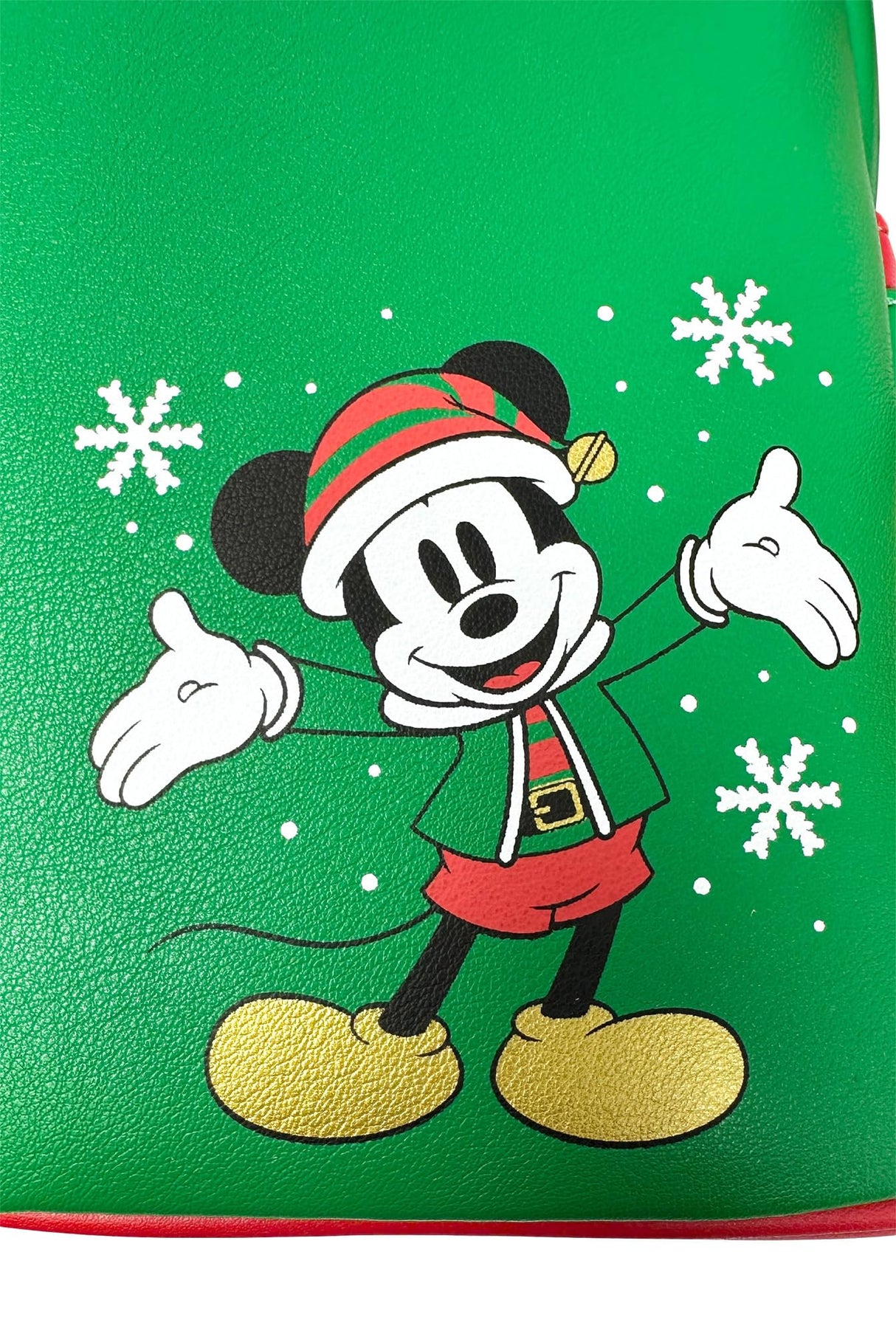 Loungefly Disney Mickey Mouse Elf Holiday - Bolso de hombro con doble correa para mujer, Verde, Medium