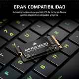Corsair MP700 Micro 2TB PCIe 5.0 NVMe M.2 2242 SSD – hasta 10.000 MB/s de Lectura, 8.500 MB/s de Escritura – Velocidad Gen5 para Portátiles y Mini PC – Negro
