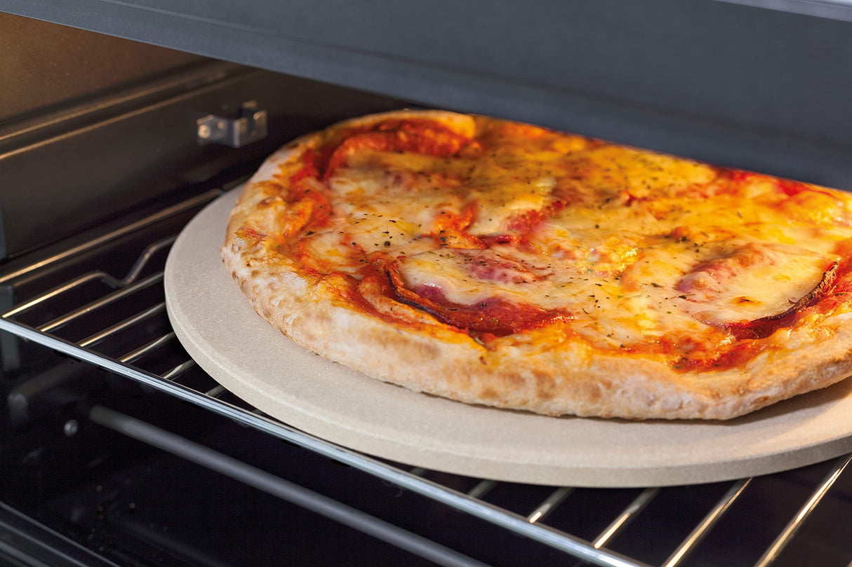 CASO TO 32 - Horno de sobremesa de acero inoxidable con Bandeja recogemigas y piedra para pizza, capacidad de 32 L, 1870 W de Potencia, hasta 230°C y 150 min - 5 modos de calor - negro