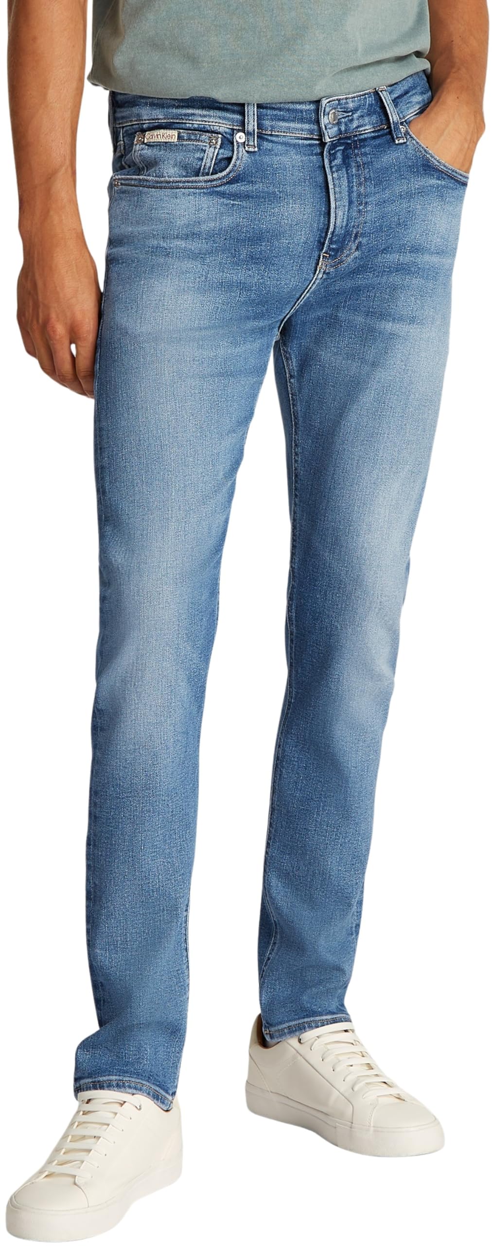 Calvin Klein Vaqueros Hombre Skinny elásticos, Azul (Denim Light), 36W/34L