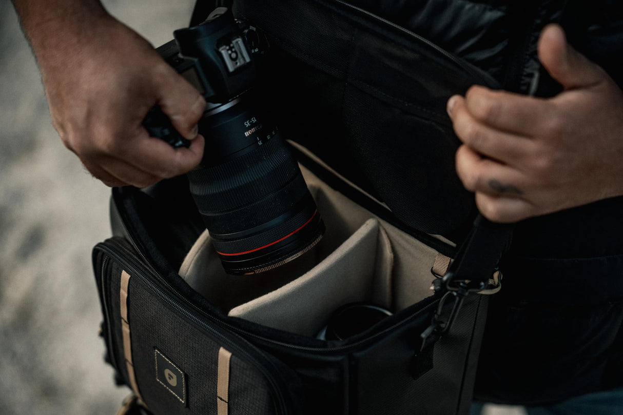 PolarPro - Roadrunner - 12L - Bandolera - Bandolera Profesional - Se Adapta a Todo tu Equipo de cámara/dron