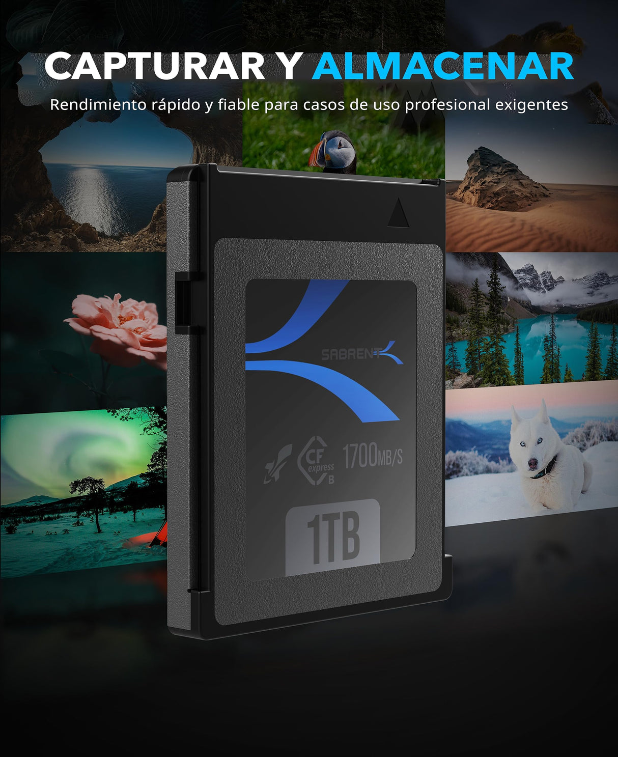 SABRENT Rocket CFX 1TB CFexpress Tipo B Tarjeta de Memoria R1700MB/s W1500MB/s [CF-XTBT-1TB]