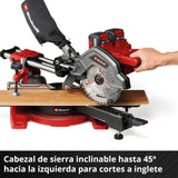 Einhell Sierra de tracción, vaivén e inglete con batería TE-SM 36/8 L Li-Solo Power X-Change (36V, hoja de sierra Ø 216, mesa giratoria, función de tracción, láser de línea de corte, sin batería)