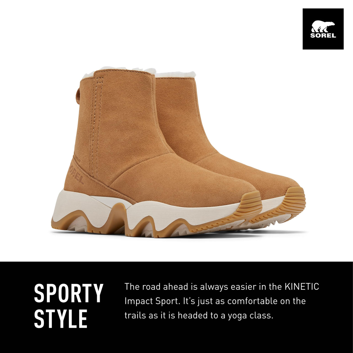 Sorel Kinetic Impact Short Boot WP, Botas de invierno impermeables, Mujer, Tawny Buff Gum 17, 38 EU