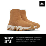 Sorel Kinetic Impact Short Boot WP, Botas de invierno impermeables, Mujer, Tawny Buff Gum 17, 38 EU