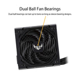 ASUS TUF-GAMING-750B - Fuente de alimentación 750W Bronze (80 Plus Bronze, Grado Militar, Doble rodamiento de Bolas, Revestimiento PCB, Axial-Tech, tecnología 0db, Cables apantallados) Negro