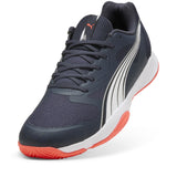 PUMA - Eliminate Turbo, Zapato de Tribunal Interior Unisexo, Parisian Night-PUMA White-Glowing Red,