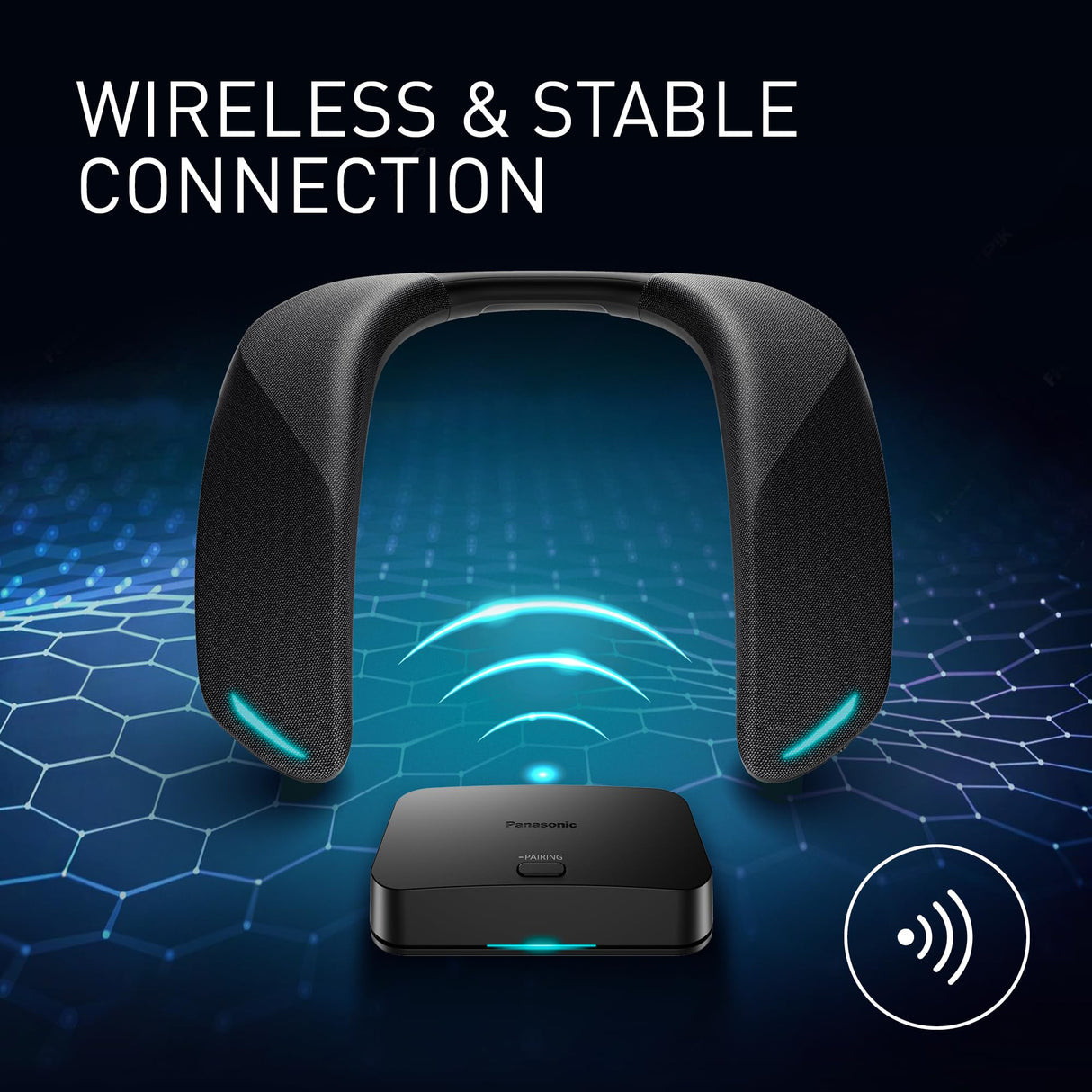 Panasonic SC-GNW10 SoundSlayer Altavoz Inalámbrico para Juegos con Micrófono con Cancelación De Ruido IA, 2.4 GHz, Sistema de 4 Altavoces, LED, USB-C, PC/PS4/PS5/Switch, Color Negro