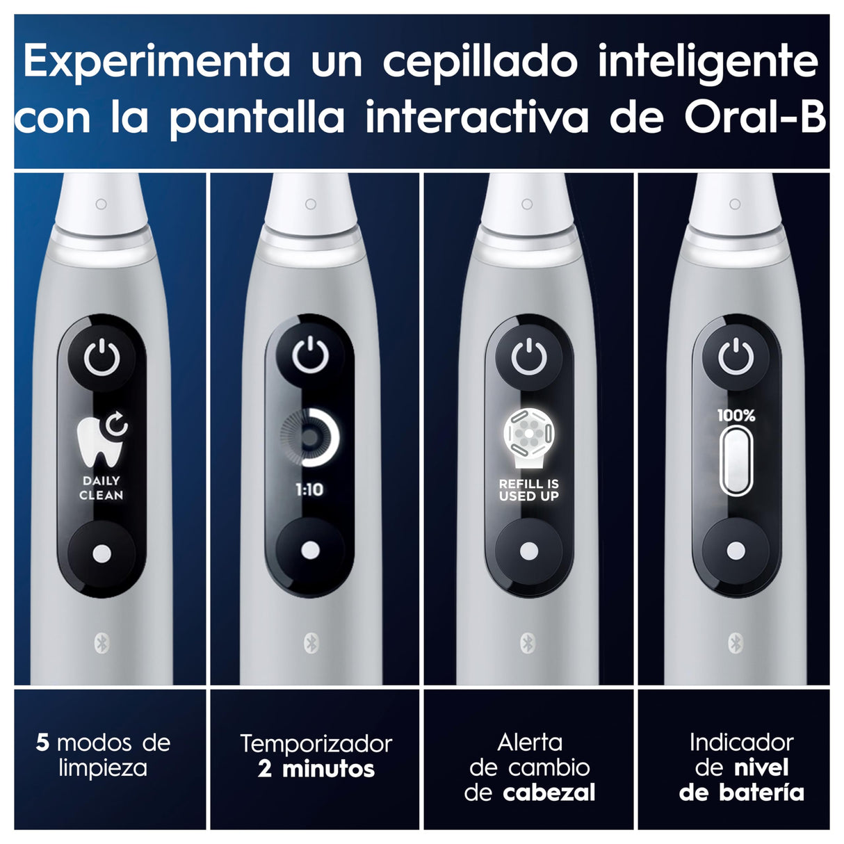 Oral-B iO 6 Cepillo de Dientes Eléctrico Gris Con Mango Recargable, 3 Cabezales y 1 Estuche de Viaje, 5 Modos De Cepillado Con Blanqueamiento Dental, Sensor De Presión, Diseñado por Braun